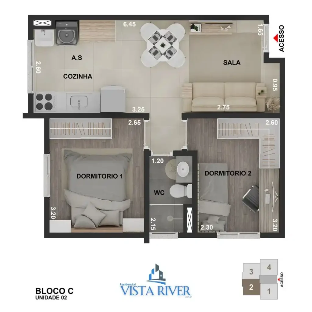 Residencial Vista River Unid02 1ºPav BlocoC